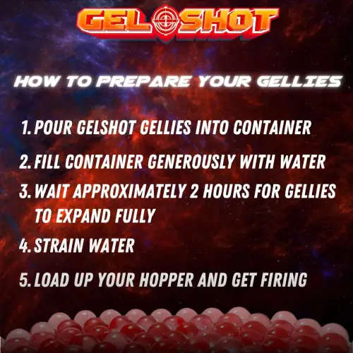Gel Shot Blaster - Fully Automatic with 10 000 Gellies Water Beads - Red - GS-1000-RB