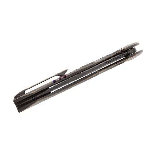 WE Hyperactive  Bronze / Black Titanium Handle With Flamed Titanium Inlay Black Stonewashed Bevel...