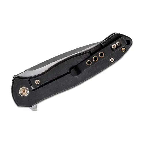 WE Kitefin Black Ti Handle With A Blue Groove On Presentation Handle Polished Bead Blasted CPM S3...