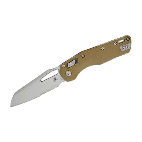 Microtech MSI® S/E Fluted G-10 OD Green Stonewash Partial Serrated - 210-11FLGTOD