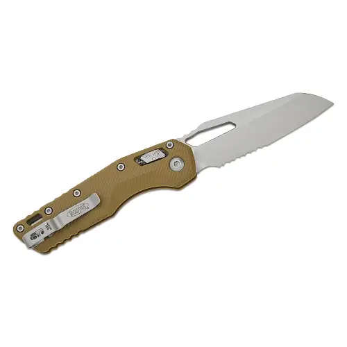 Microtech MSI® S/E Fluted G-10 OD Green Stonewash Partial Serrated - 210-11FLGTOD