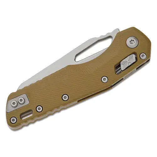 Microtech MSI® S/E Fluted G-10 OD Green Stonewash Partial Serrated - 210-11FLGTOD