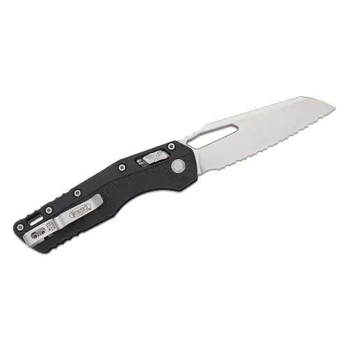 Microtech MSI® S/E Tri-Grip Injection Molded Black Stonewash Full Serrated - 210T-12PMBK