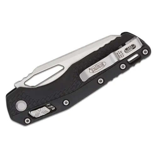 Microtech MSI® S/E Tri-Grip Injection Molded Black Stonewash Full Serrated - 210T-12PMBK