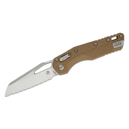 Microtech MSI® S/E Tri-Grip Polymer Dark Earth Stonewash Full Serrated - 210T-12PMDE