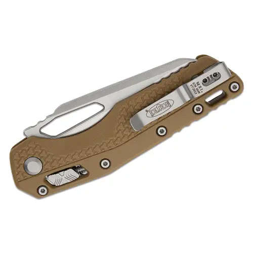 Microtech MSI® S/E Tri-Grip Polymer Dark Earth Stonewash Full Serrated - 210T-12PMDE