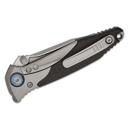 Microtech SOCOM Bravo Mini S/E Titanium Handle Bead Blast Standard Blue Ti Pivot Collar Carbon Fi...