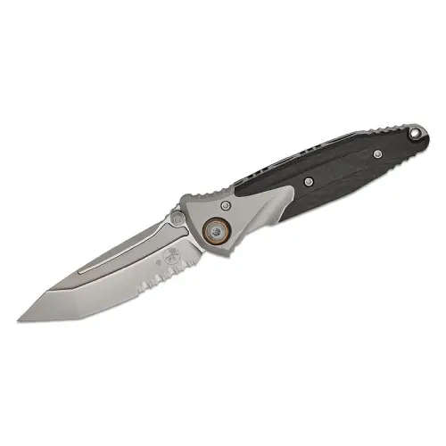 Microtech Socom Bravo Mini T/E Titanium Handle Bead Blast Part Serr Blue Ti Pivot Collar Carbon F...