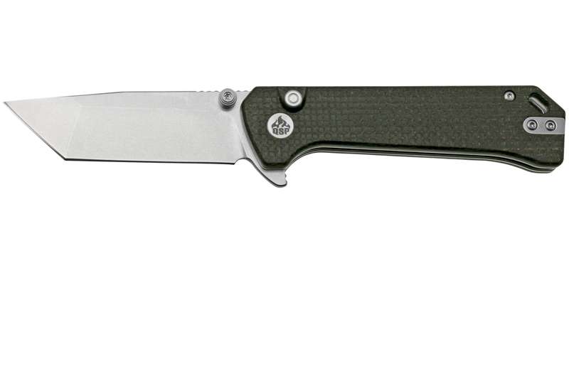 QSP Grebe T Button Lock, 14V28N Stonewashed, Dark Brown Micarta - QS148-A1