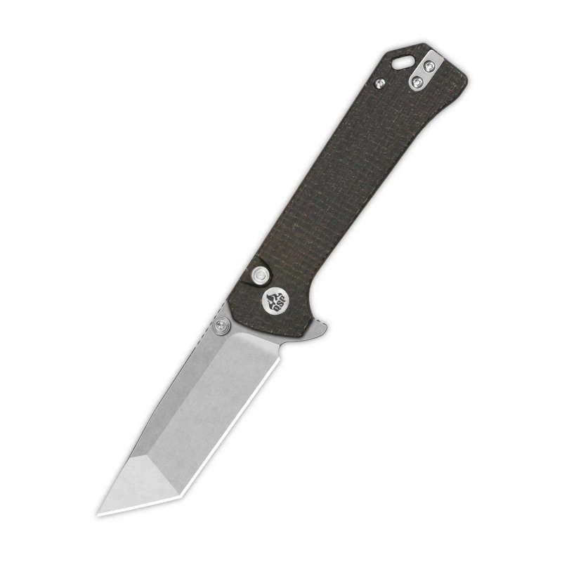 QSP Grebe T Button Lock, 14V28N Stonewashed, Dark Brown Micarta - QS148-A1