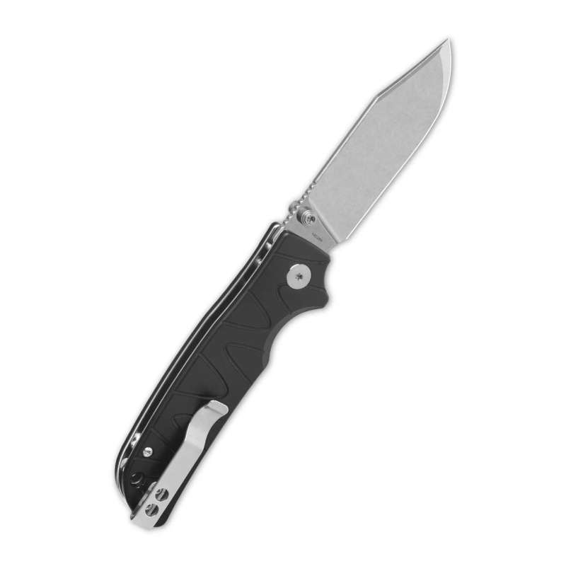 QSP Kali Button Lock, 14C28N Stonewashed, Black Aluminium - QS159-F1