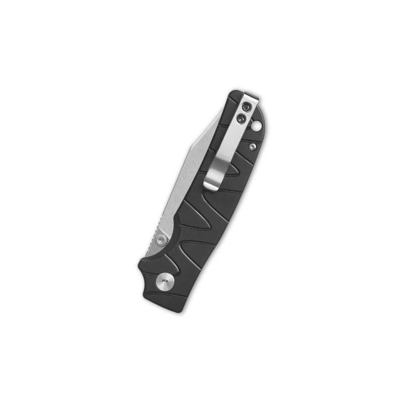 QSP Kali Button Lock, 14C28N Stonewashed, Black Aluminium - QS159-F1