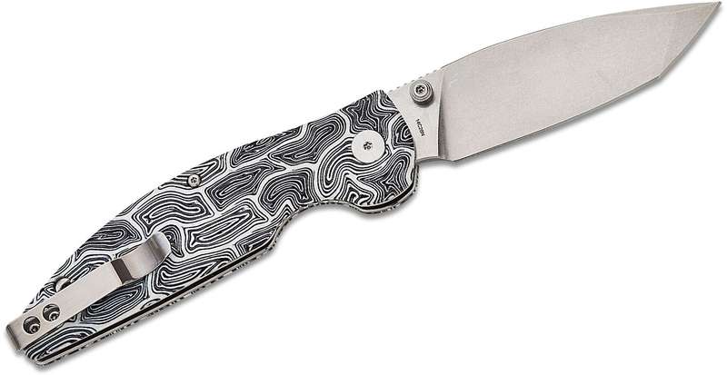 QSP Turtle Punk Liner Lock,14C28N Stonewashed, Black/white G10 - QS158-B1