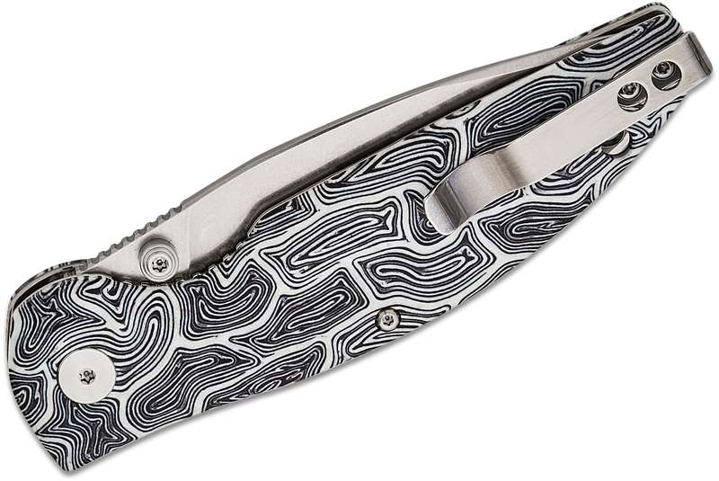QSP Turtle Punk Liner Lock,14C28N Stonewashed, Black/white G10 - QS158-B1