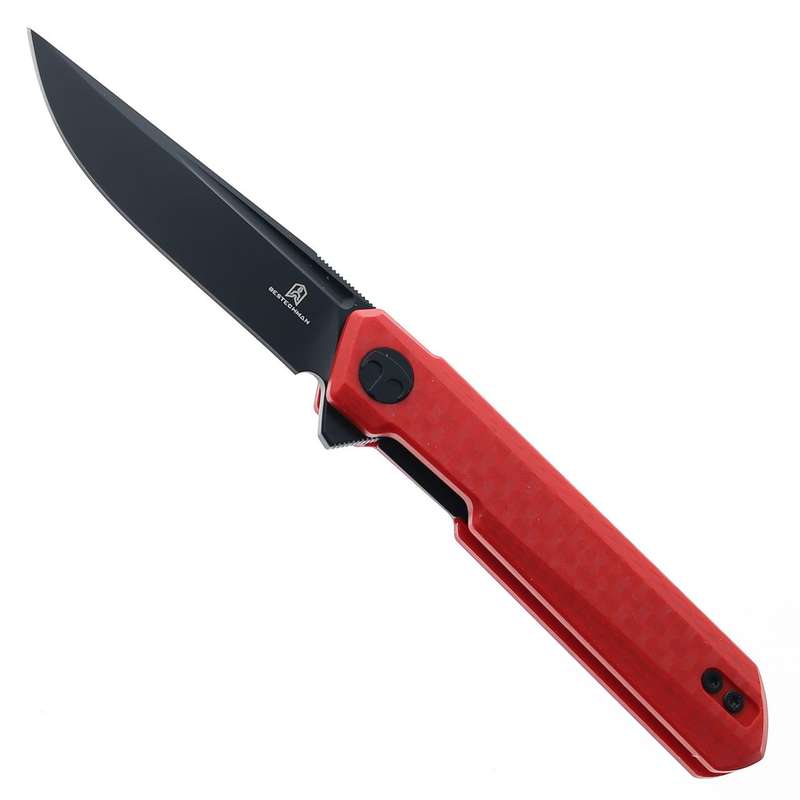 Bestechman Mini Dundee D2 Black PVD G10 Red Knife - BMK03N