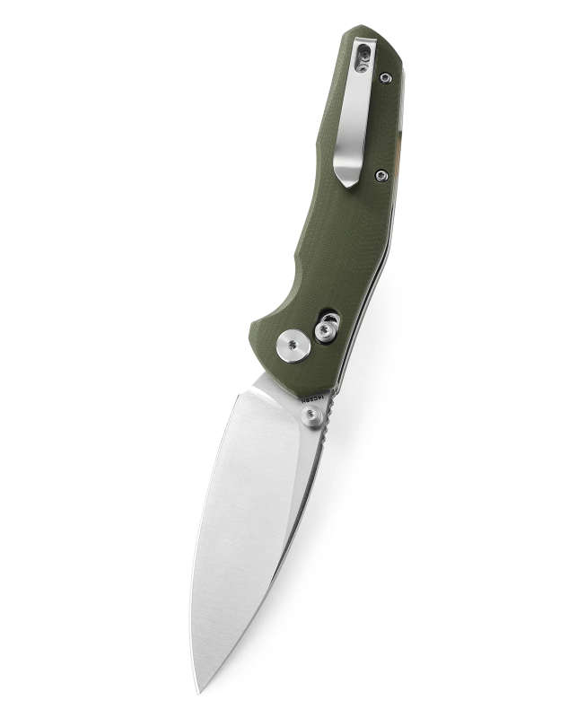 Bestechman Ronan Satin G10 OD Green Folding Knife - 14C28N - BMK02B