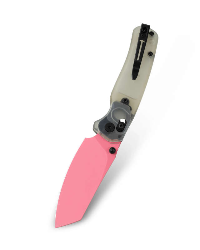 Bestechman Pink Painted ULTEM Jade Folding Knife 10Cr15MoV - BMK06H