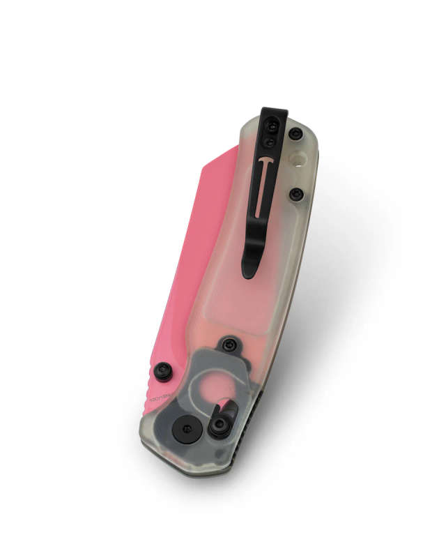 Bestechman Pink Painted ULTEM Jade Folding Knife 10Cr15MoV - BMK06H
