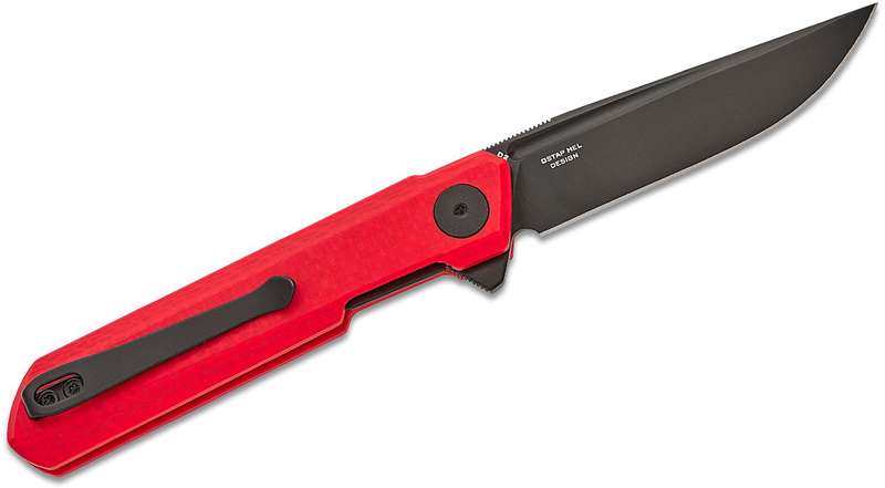 Bestechman Mini Dundee D2 Black PVD G10 Red Knife - BMK03N