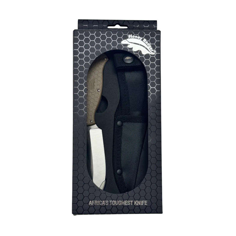 Honey Badger Outfitter Fixed Blade Camp Knife - T Nylon Sheath - HB5302