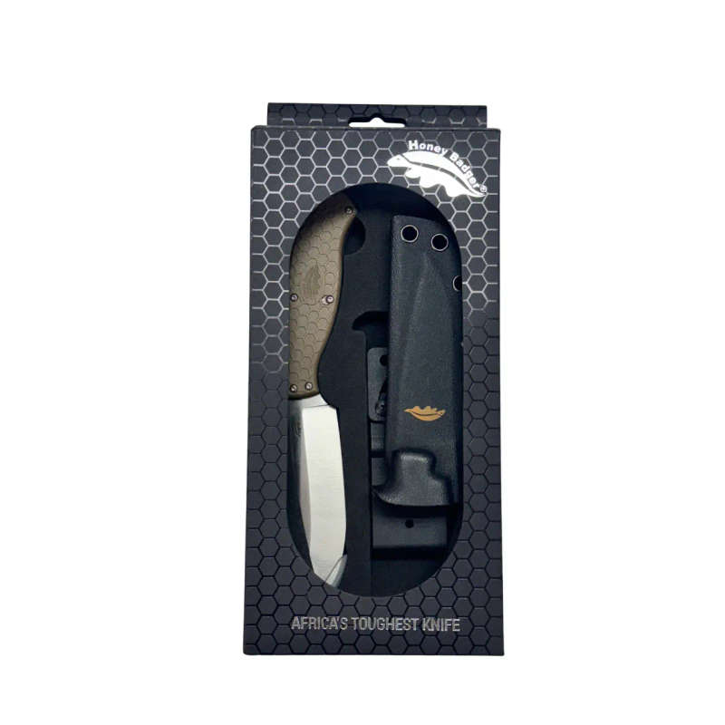 Honey Badger Outfitter fixed blade Camp Knife - T Kydex Sheath - HB5305