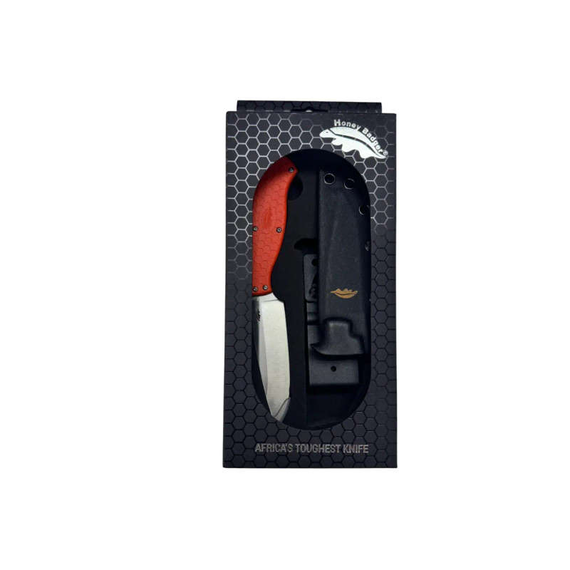 Honey Badger Outfitter Fixed Blade Camp Knife, Nylon Sheath - HB5303