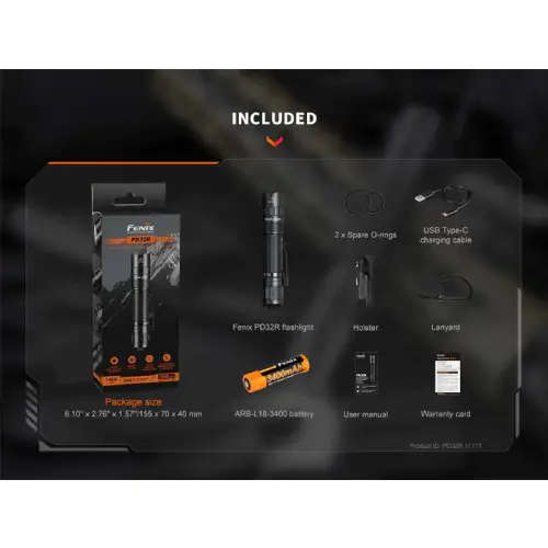Fenix PD32R LED Flashlight (Reddish Brown)