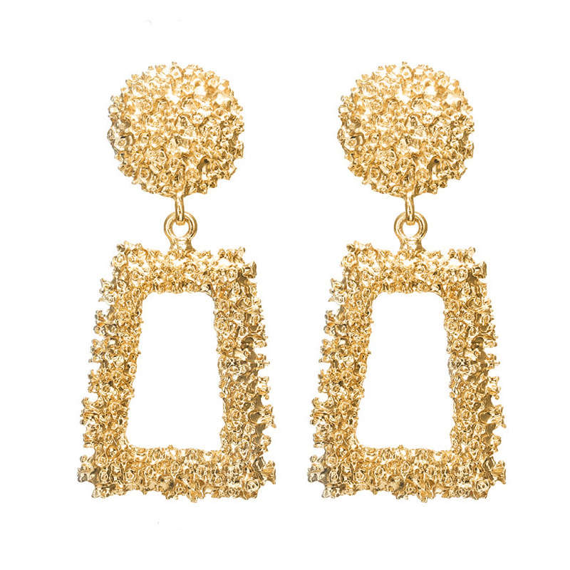 Geometric embossed Jo flower earrings