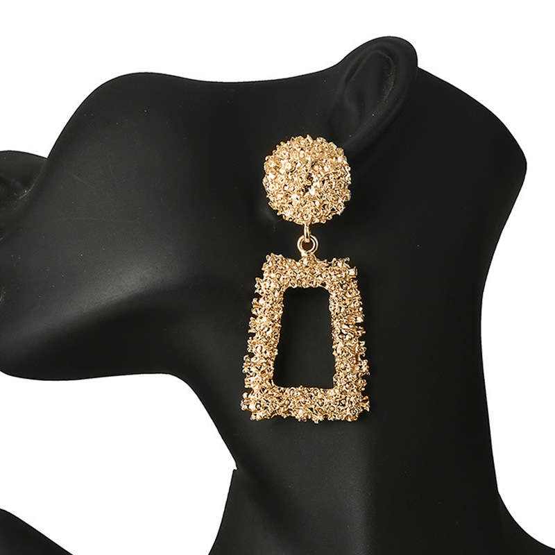 Geometric embossed Jo flower earrings