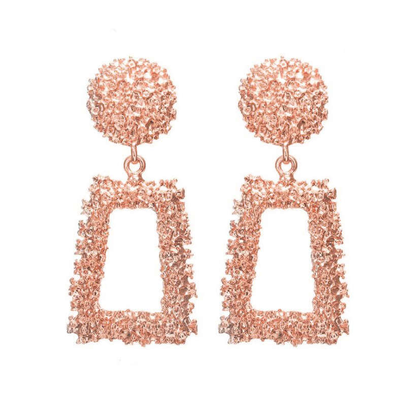 Geometric embossed Jo flower earrings