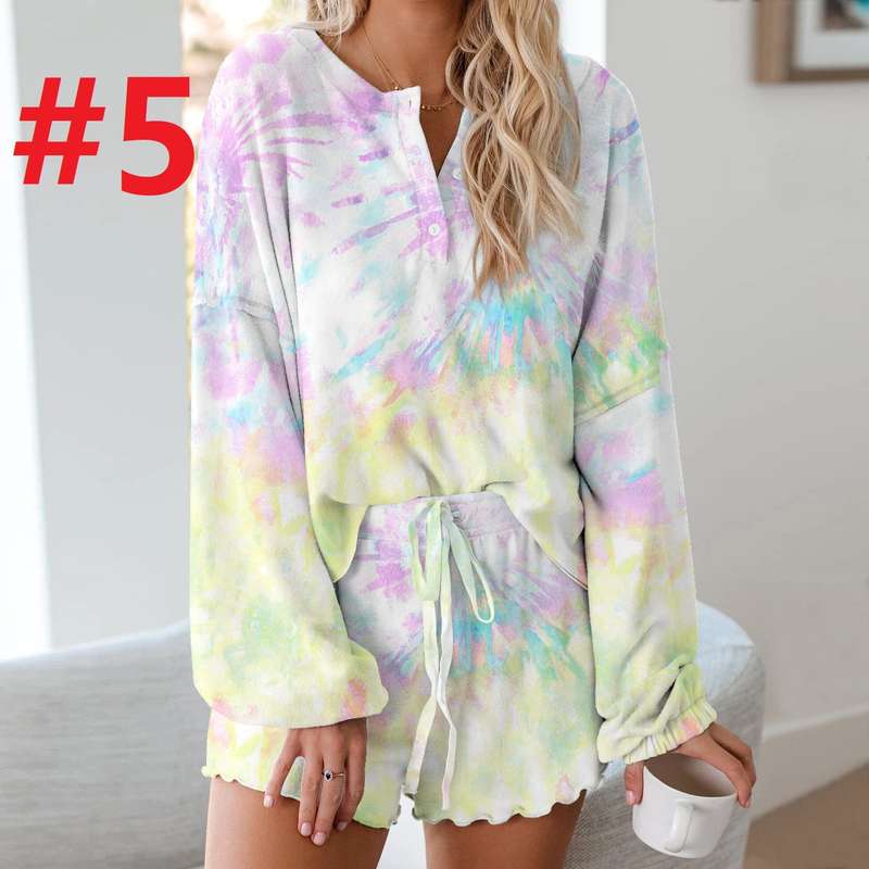 Tie-dye two piece comfortable loungewear