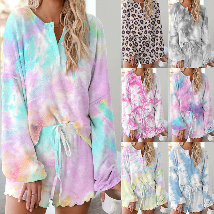 Tie-dye two piece comfortable loungewear