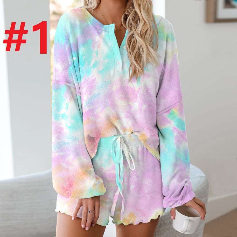 Tie-dye two piece comfortable loungewear