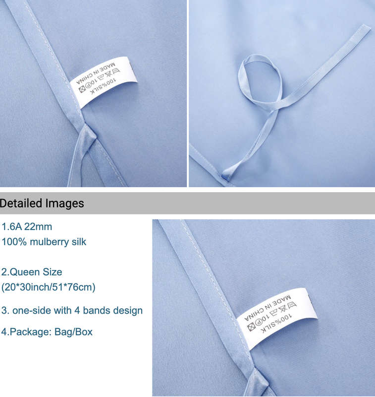 100% Mulberry Silk Pillowcase Silk Pillow Cover with Band