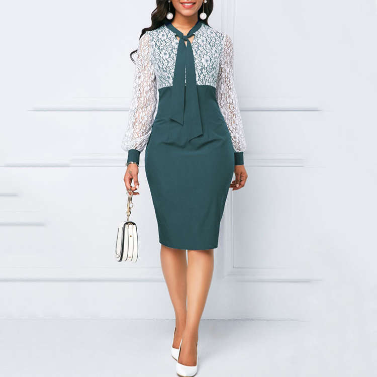 Panel Back Slit Sheath Dress