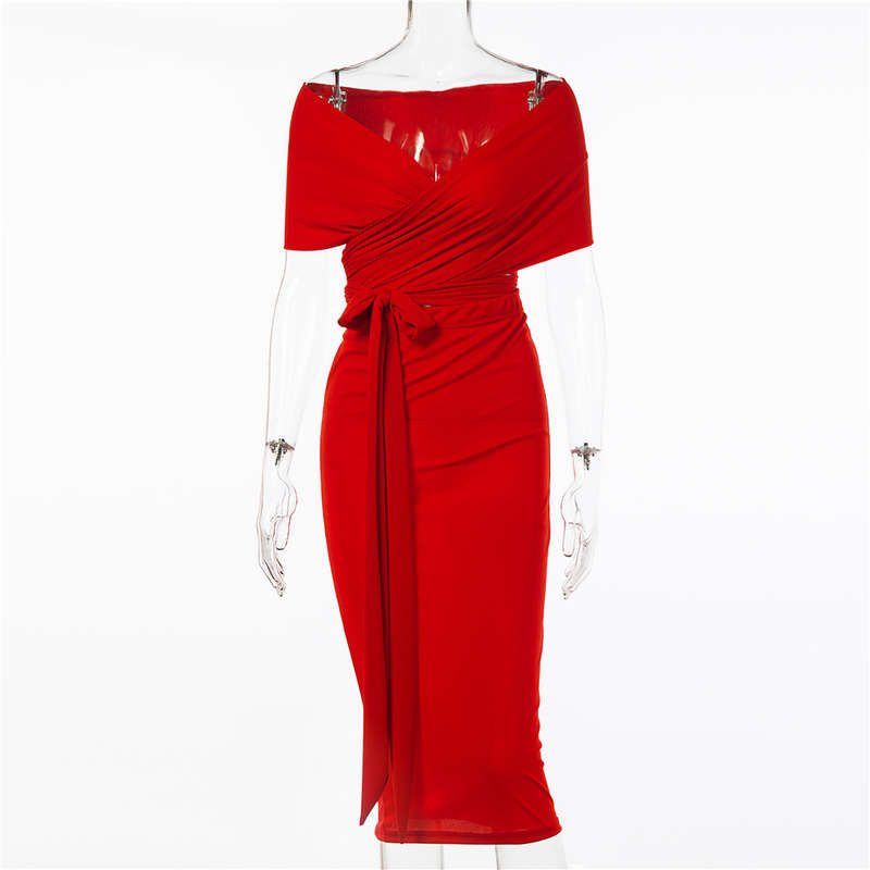 Cece classic off-the-shoulder two-piece skirt set