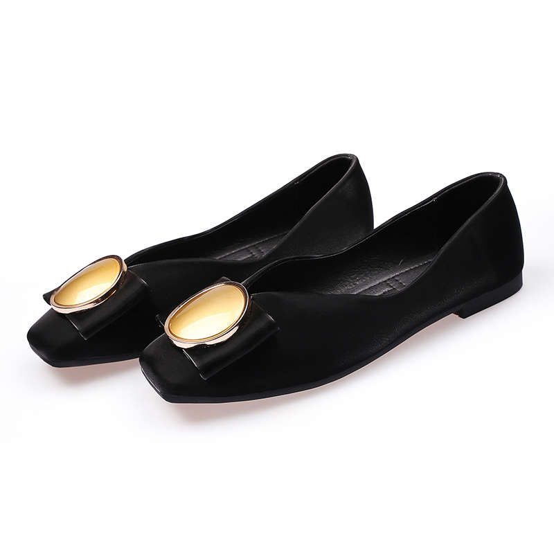 Metal toe flexible ballerina shoes