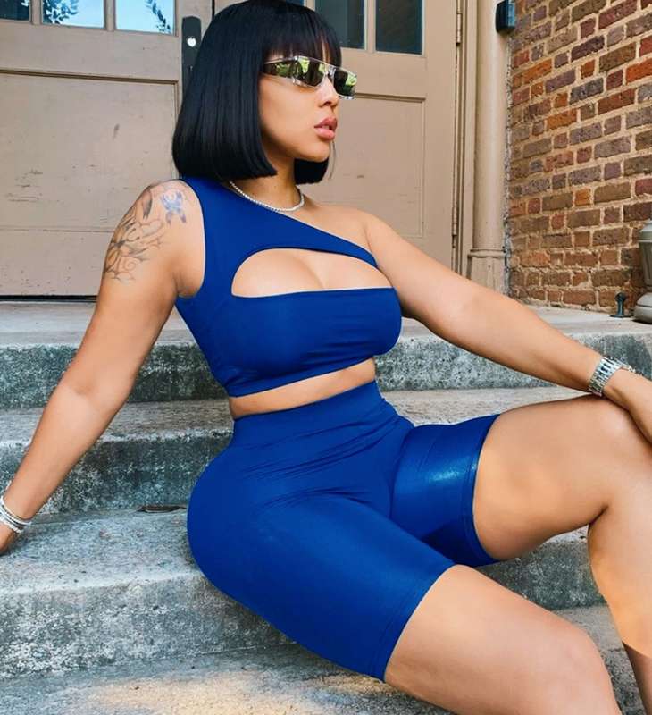 Casual sports crop top two piece set