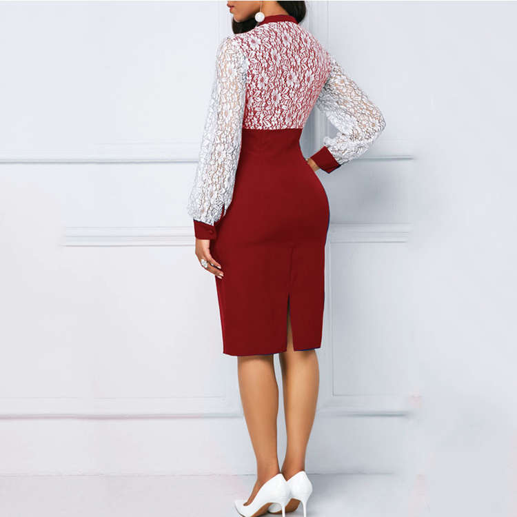 Panel Back Slit Sheath Dress