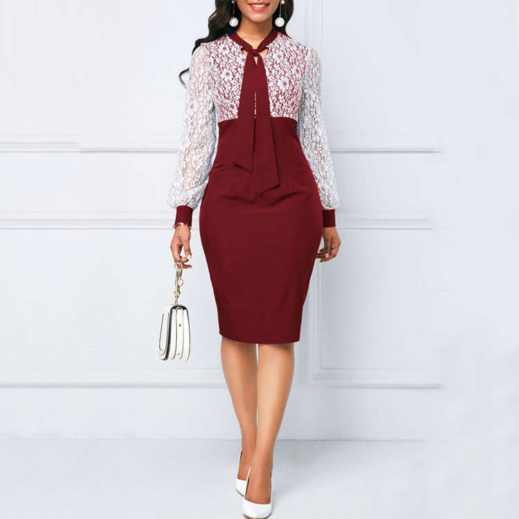 Panel Back Slit Sheath Dress