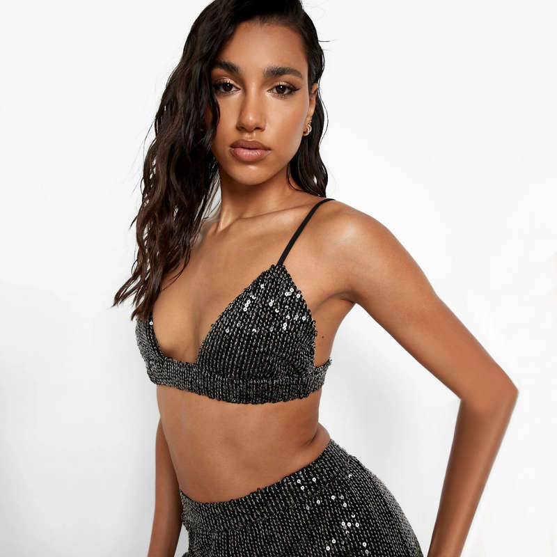 Rihanna sequin three-piece suit