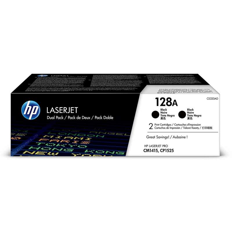 HP 128A 2-pack Black Original LaserJet Toner Cartridges