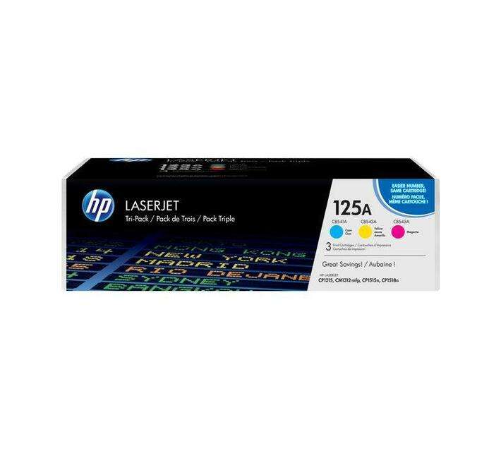 HP 125A 3-Pack Cyan/Magenta/Yellow LaserJet Toner Cartridges