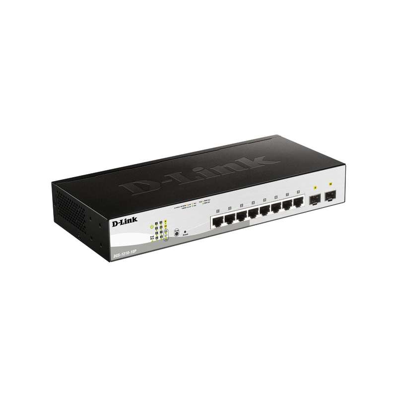 D-LINK 10 PORT SMART MANAGED POE SWITCH - 8X 1GBE PORTS 2X 1GBPS SFP PORTS 78W POE BUDGET RACKMOU...