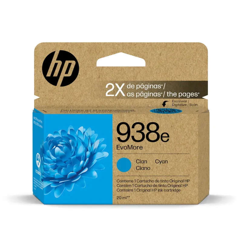 HP 938e EvoMore Cyan Original Ink Cartridge
