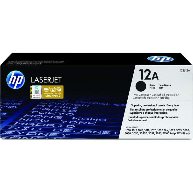 HP 12A Black Original LaserJet Toner Cartridge,2,000 pages