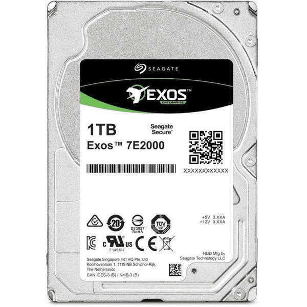 Seagate Exos 7E2000 1TB 512N SATA 2.5'' Drive; 6GB/s Interface; RPM7200; 128MB cache