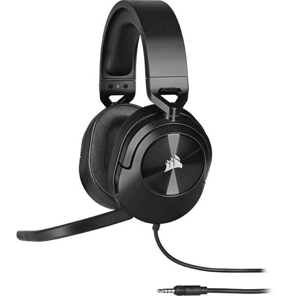 HS55 Stereo Carbon Headset; 50mm Audio Drivers; Omnidirectional mic; Analog; On-ear volume and mu...