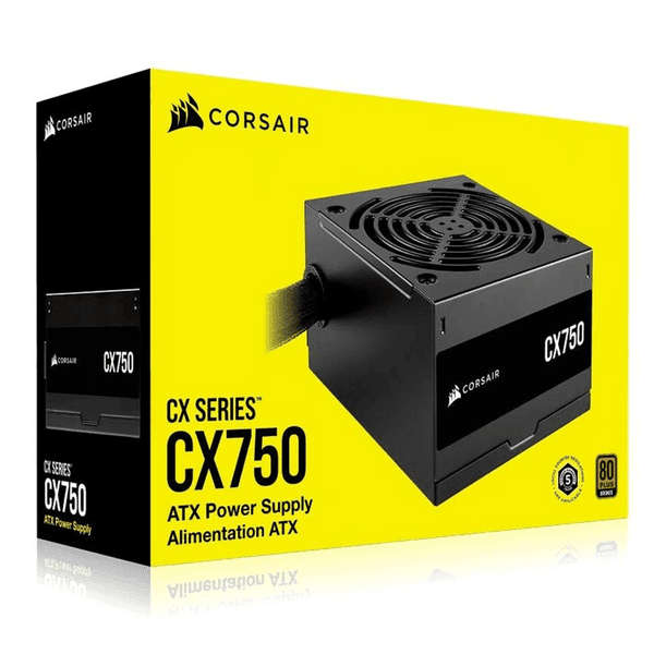 Corsair CX750  750 Watt 80 PLUS® Bronze; 5yr Warranty; ATX (1); EPS (1); PCI-E (2); 4-Pin Per...