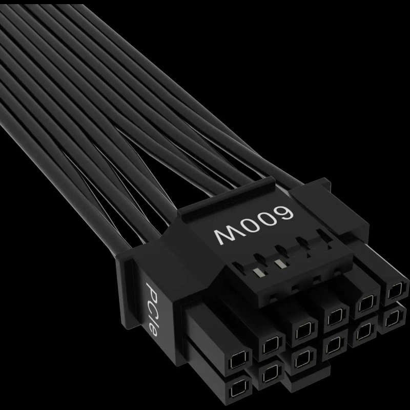 CORSAIR 12+4pin PCIe Gen 5 Type-4 600W 12VHPWR cable; flat ribbon; black